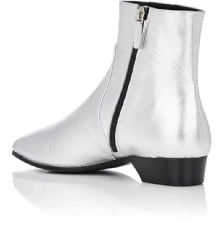 商品Alumnae|Metallic Leather Ankle Boots,价格¥1927,第3张图片详细描述