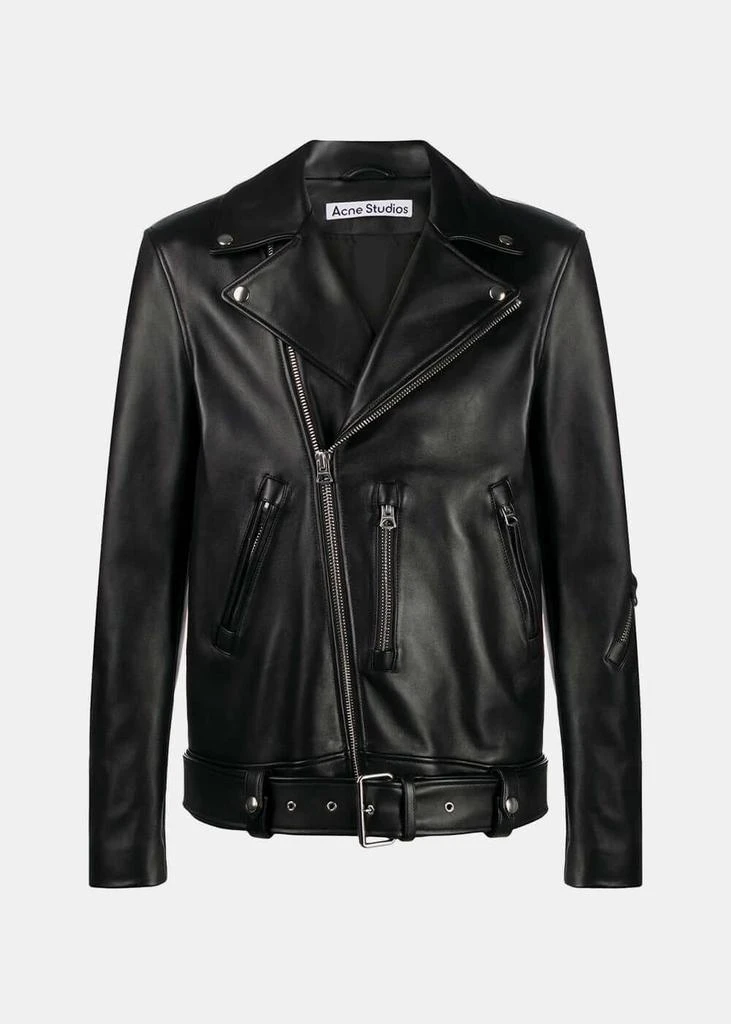 商品Acne Studios|Acne Studios Black Nate Clean Leather Jacket,价格¥6431,第1张图片
