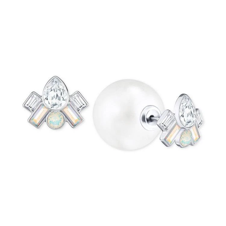 商品Swarovski|Silver-Tone Crystal Cluster and Imitation Pearl Reversible Stud Earrings,价格¥669,第2张图片详细描述
