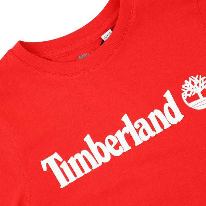 商品Timberland|Red Organic Cotton Logo T Shirt,价格¥161-¥241,第4张图片详细描述