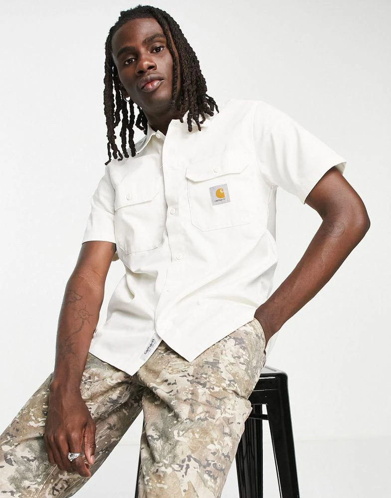 商品Carhartt|Carhartt WIP master short sleeve shirt in off white,价格¥564,第1张图片