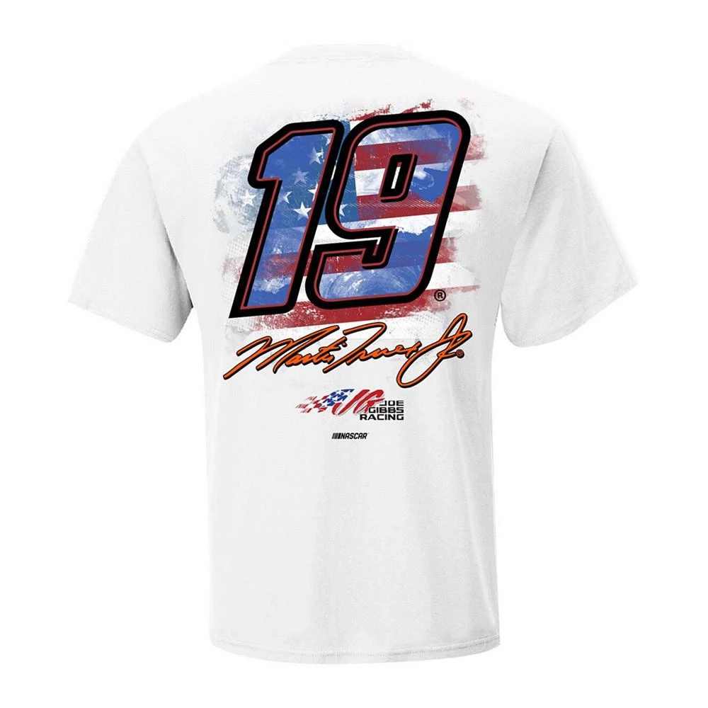 商品Joe Gibbs Racing Team Collection|Men's White Martin Truex Jr Bass Pro Shops Old Glory T-shirt,价格¥214,第3张图片详细描述