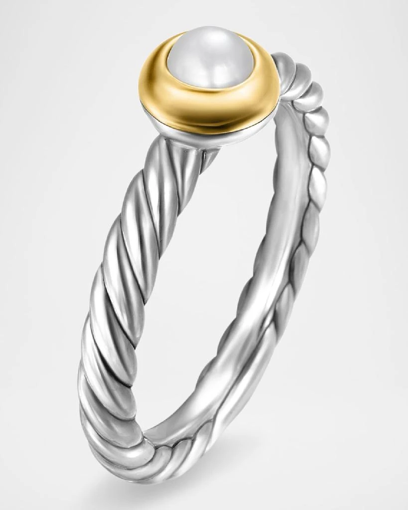 商品David Yurman|Cable Flex Ring with Gemstone in Silver and 14K Gold, 2.8mm,价格¥2679,第4张图片详细描述