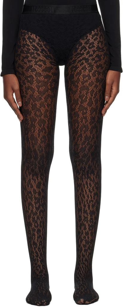 商品Wolford|Black Leo Lace Tights,价格¥356,第1张图片