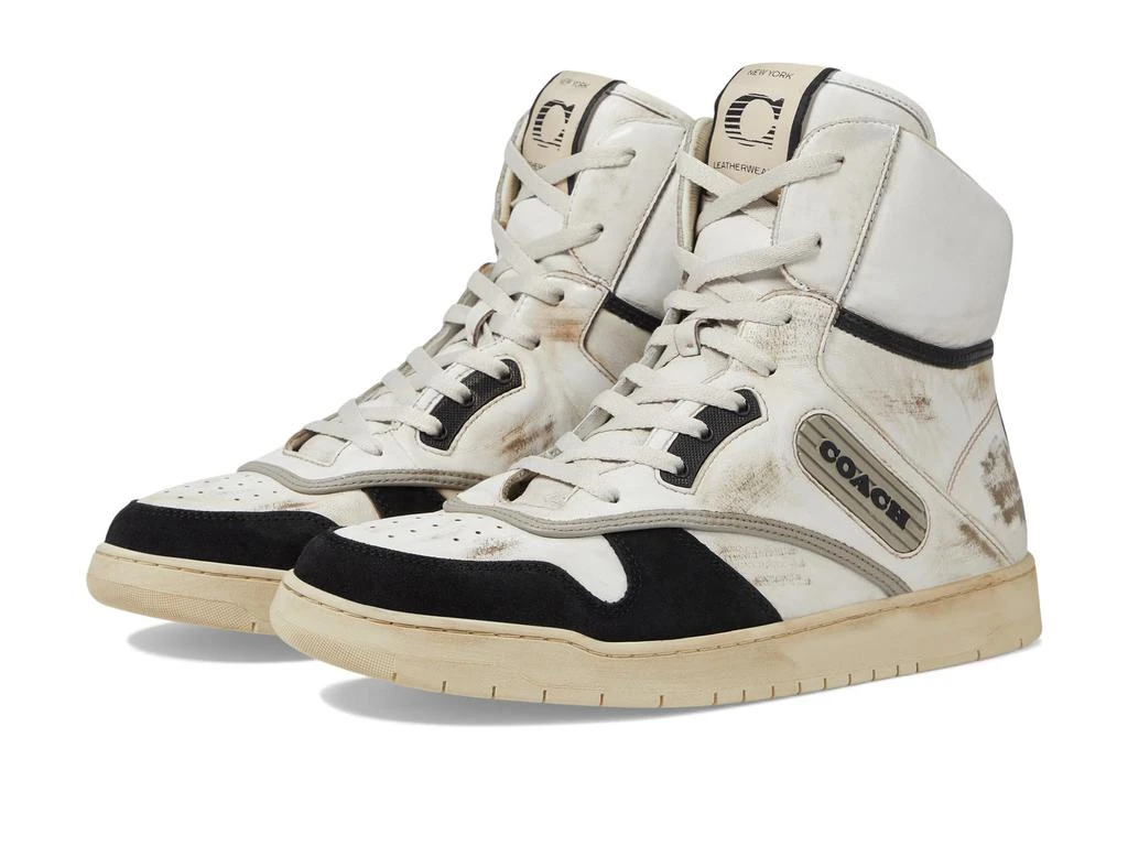 商品Coach|Distressed Leather and Suede High-Top Sneaker,价格¥1087,第1张图片