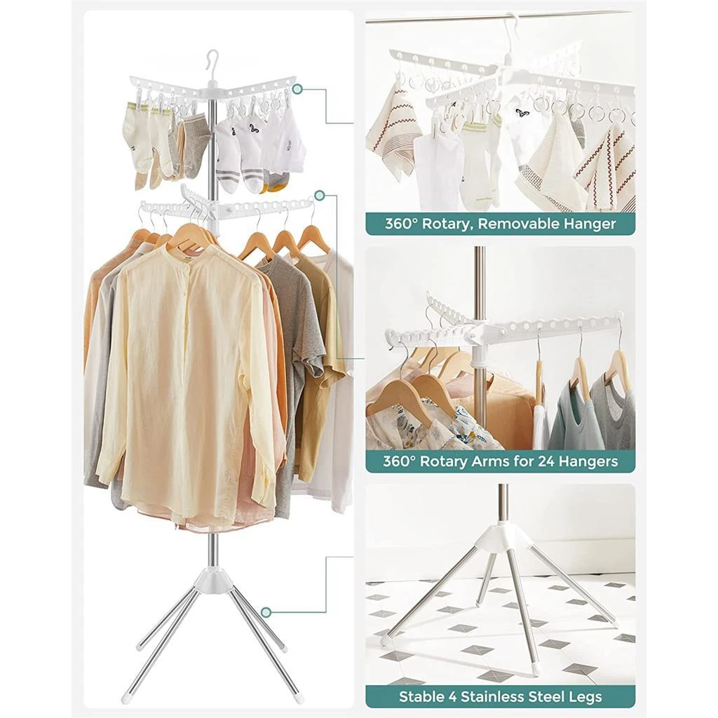 商品BreeBe|2-Tier 72-Inch Clothes Drying Rack,价格¥611,第3张图片详细描述