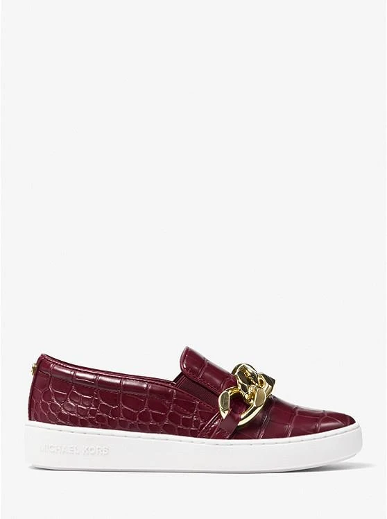 商品Michael Kors|Keaton Embellished Crocodile Embossed Slip-On Sneaker,价格¥407,第2张图片详细描述