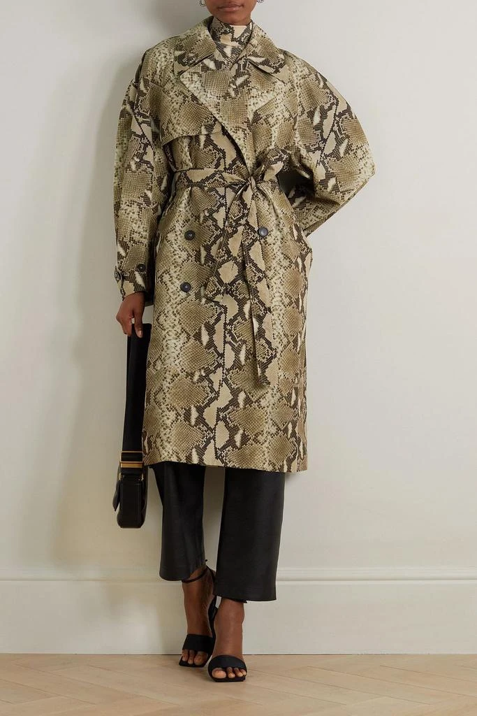 商品Stella McCartney|Double-breasted snake-print shell trench coat,价格¥7285,第2张图片详细描述