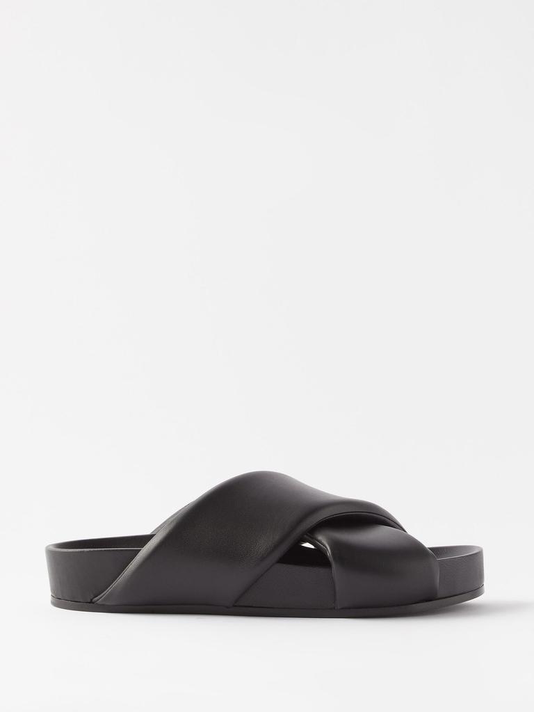 商品Jil Sander|Padded leather platform slides,价格¥3618,第1张图片