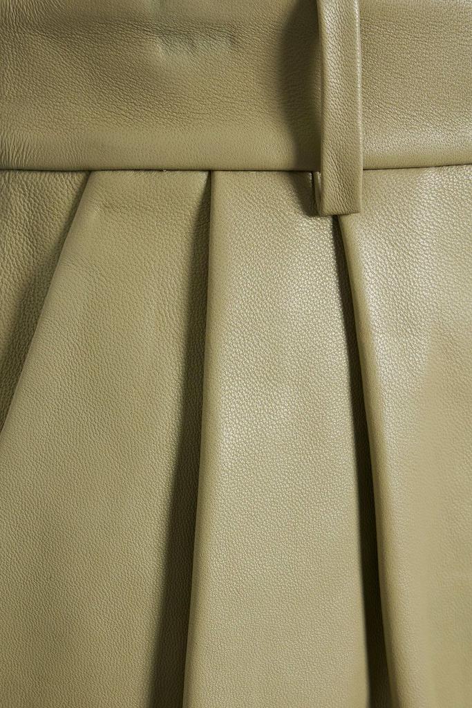 Pleated leather mini skirt商品第2张图片规格展示