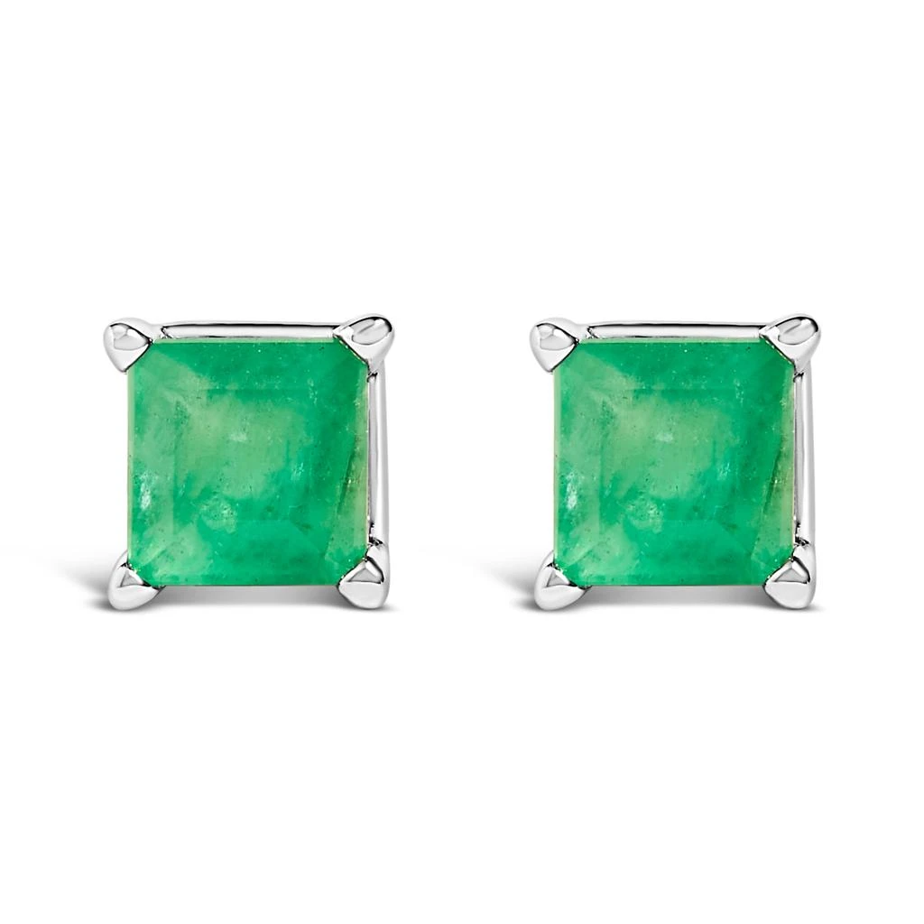 14K Gold 5x5MM Princess Cut Gemstone Solitaire Stud Earrings 商品