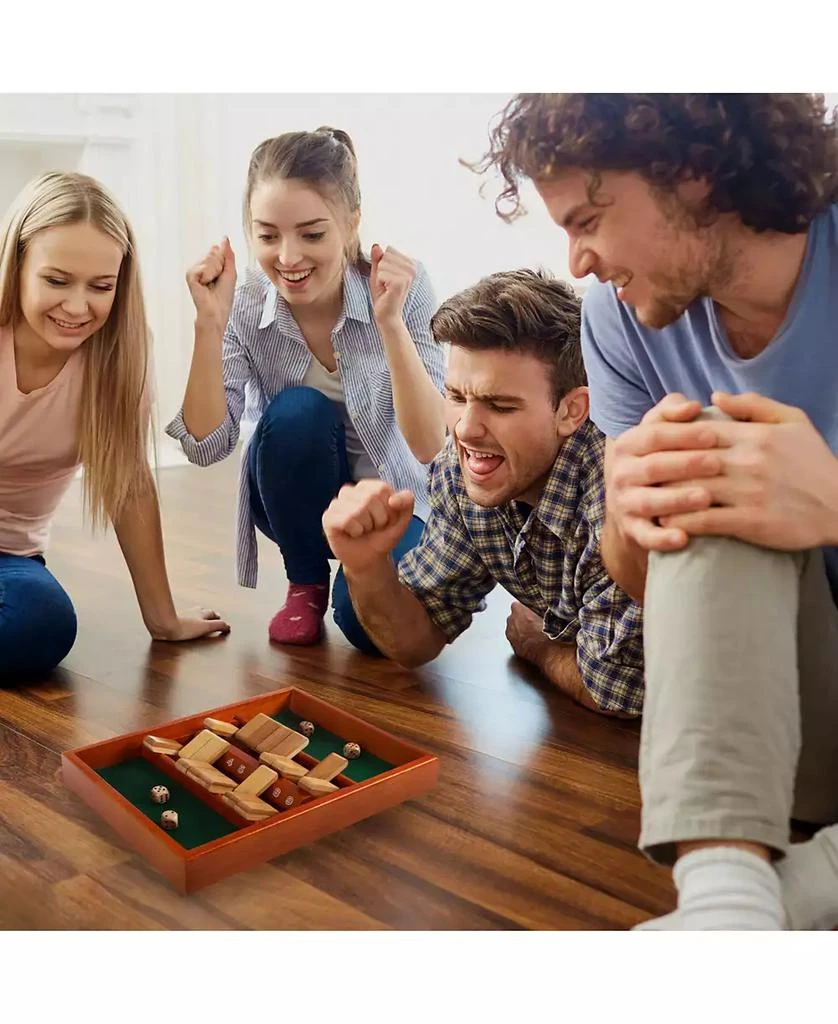 商品Trademark Global|Hey Play Shut The Box Game - Classic 9 Number Wooden Set With Dice Included-Old Fashioned, 2 Player Thinking Strategy Game For Adults And Children,价格¥250,第4张图片详细描述
