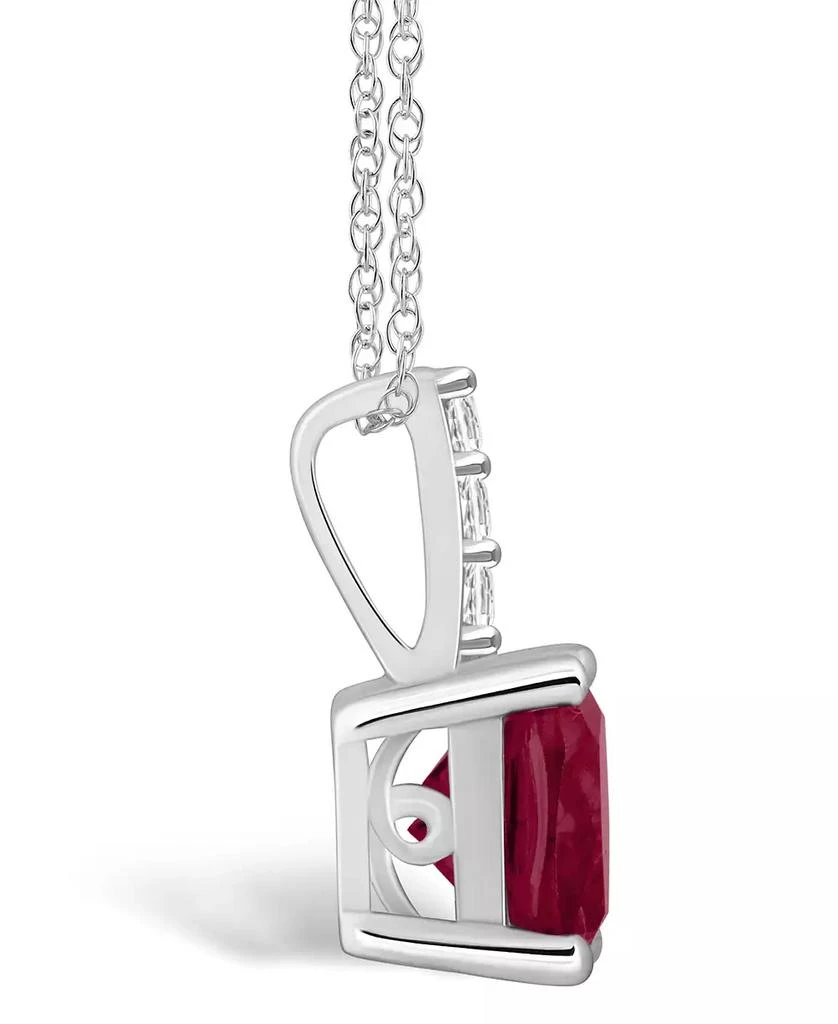 商品Macy's|Garnet (2-3/4 Ct. T.W.) and Diamond Accent Pendant Necklace in 14K White Gold,价格¥4709,第3张图片详细描述