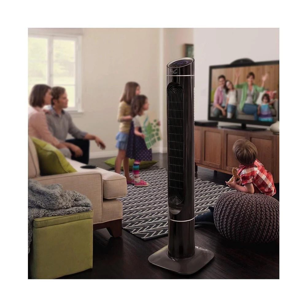 商品Vie Air|50 Inch Luxury Digital 3 Speed High Velocity Tower Fan with Fresh Air Ionizer and Remote Control in Black,价格¥896,第2张图片详细描述