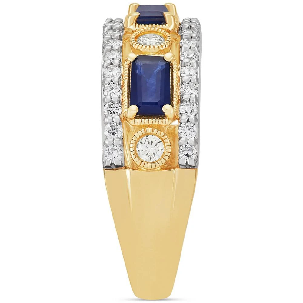 商品Macy's|Sapphire (1-1/20 ct. t.w.) & Diamond (1/2 ct. t.w.) Openwork Band in 14k Gold,价格¥6296,第5张图片详细描述