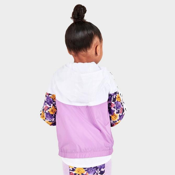 Girls' Toddler Nike Sportswear Icon Clash Floral Windrunner Jacket商品第4张图片规格展示