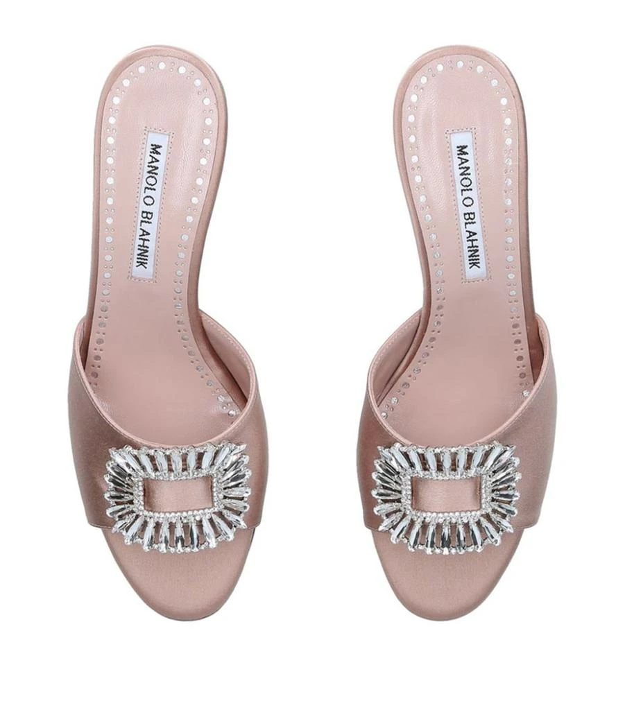 商品Manolo Blahnik|Satin Embellished Laalita Mules 50,价格¥8218,第4张图片详细描述