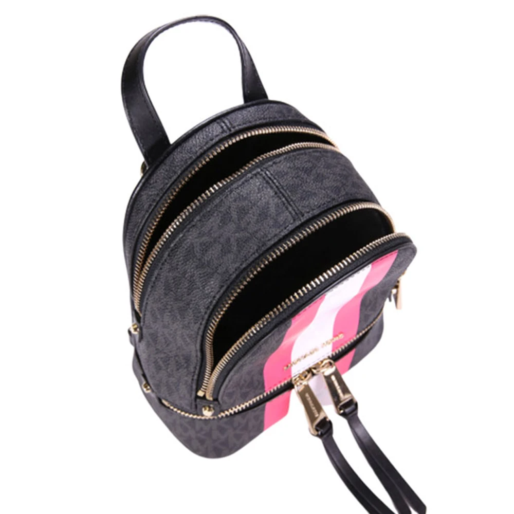 MICHAEL KORS 女士黑色拼粉白色字母双肩包 30T9LEZB1B-BLKNEONPINK 商品