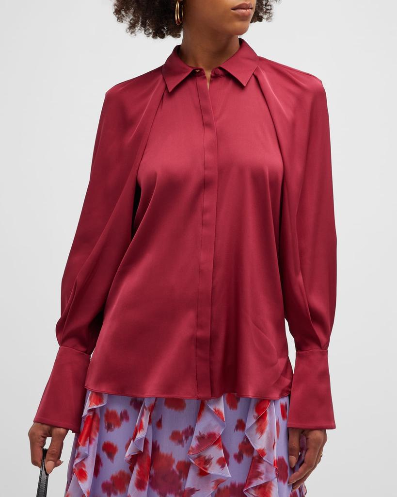 Chelsie Draped Raglan-Sleeve Blouse商品第7张图片规格展示