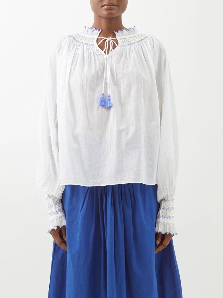 商品Thierry Colson|Vladia embroidered cotton blouse,价格¥678,第1张图片