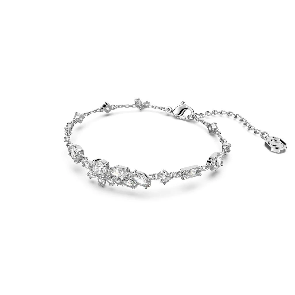 商品Swarovski|Gema bracelet mixed cuts flower white rhodium plated,价格¥1642,第3张图片详细描述