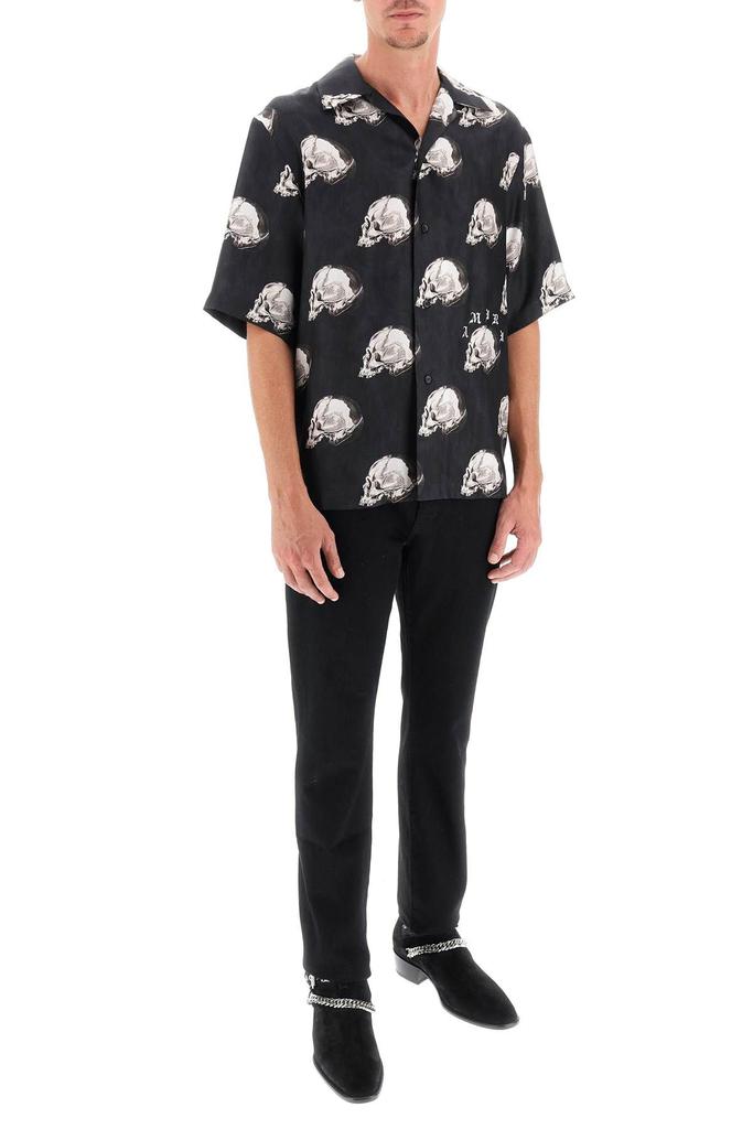 SKULL PRINT SILK BOWLING SHIRT商品第2张图片规格展示