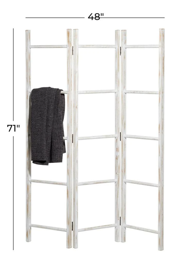 商品GINGER BIRCH STUDIO|White Wood 15 Rack Ladder with 3 Panels,价格¥1397,第3张图片详细描述