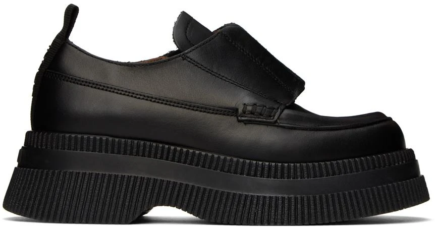商品Ganni|Black Wallaby Creeper Zip Loafers,价格¥1807,第1张图片