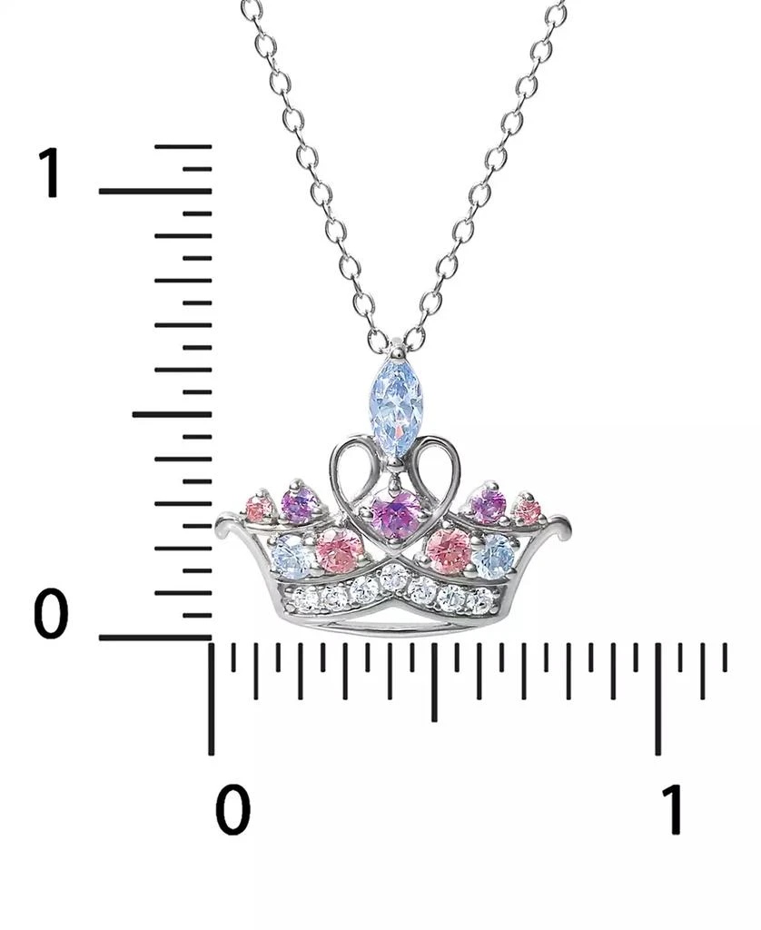 商品Disney|Multicolor Cubic Zirconia Tiara 18" Pendant Necklace in Sterling Silver,价格¥203,第4张图片详细描述