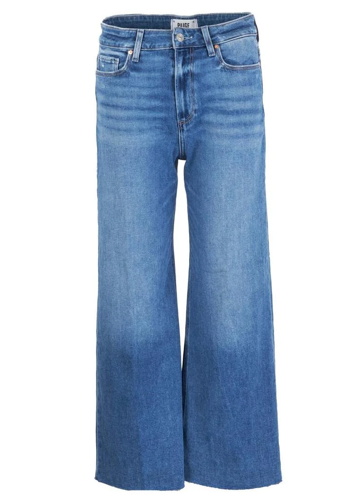 商品Paige|Paige Womens Anessa Crop Wide Leg Jeans With Raw Hem In Rock Show Distressed,价格¥1204,第1张图片