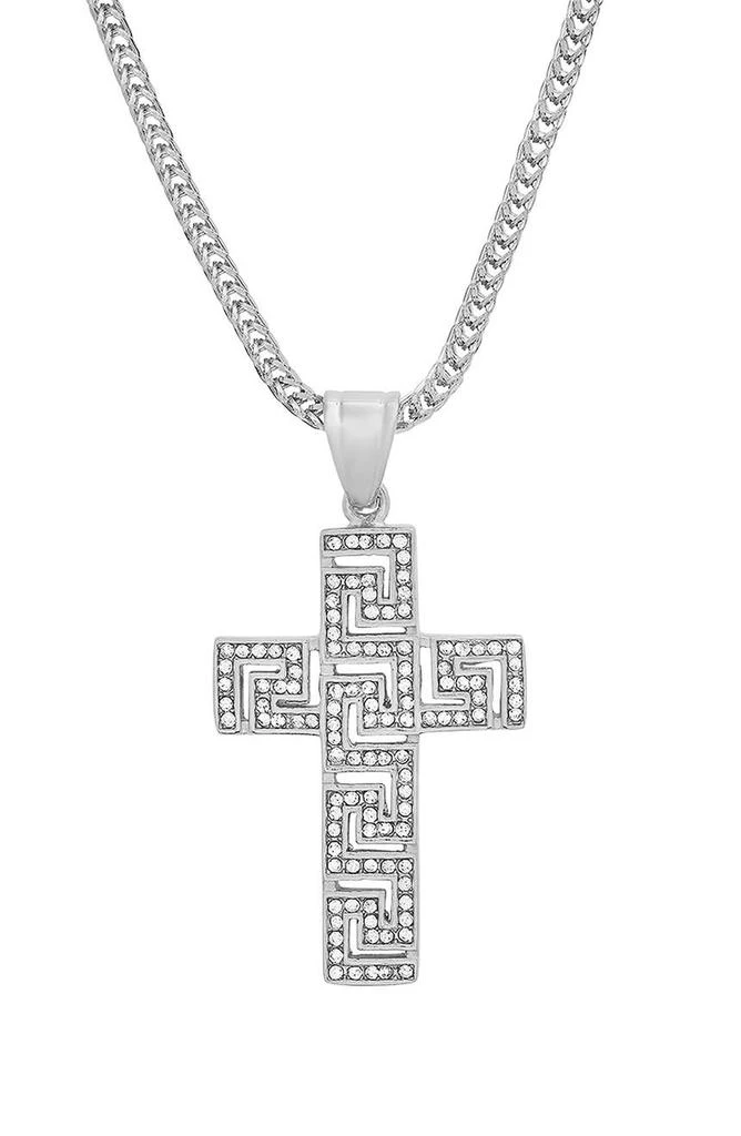 商品HMY JEWELRY|Men's Stainless Steel Crystal Cross Necklace,价格¥313,第1张图片