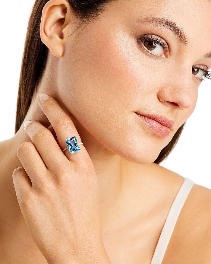 商品Bloomingdale's|Blue Topaz and Diamond Statement Ring in 14K White Gold - Exclusive ,价格¥4979,第3张图片详细描述