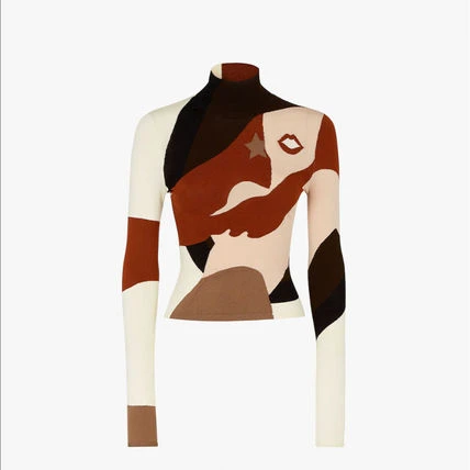 商品Fendi|FENDI 拼色女士针织衫/毛衣 FZX805-AJTG-F0ZA0,价格¥4918,第1张图片