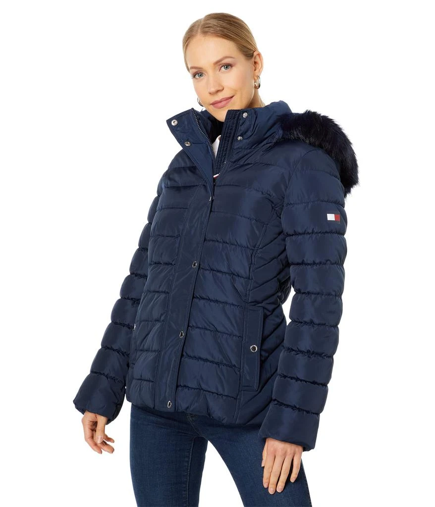 商品Tommy Hilfiger|Faux Fur Hooded Short Puffer,价格¥1313,第1张图片