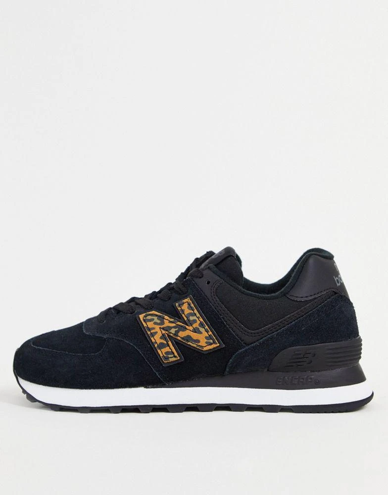 商品New Balance|New Balance 574 trainers in black and leopard print,价格¥521,第1张图片