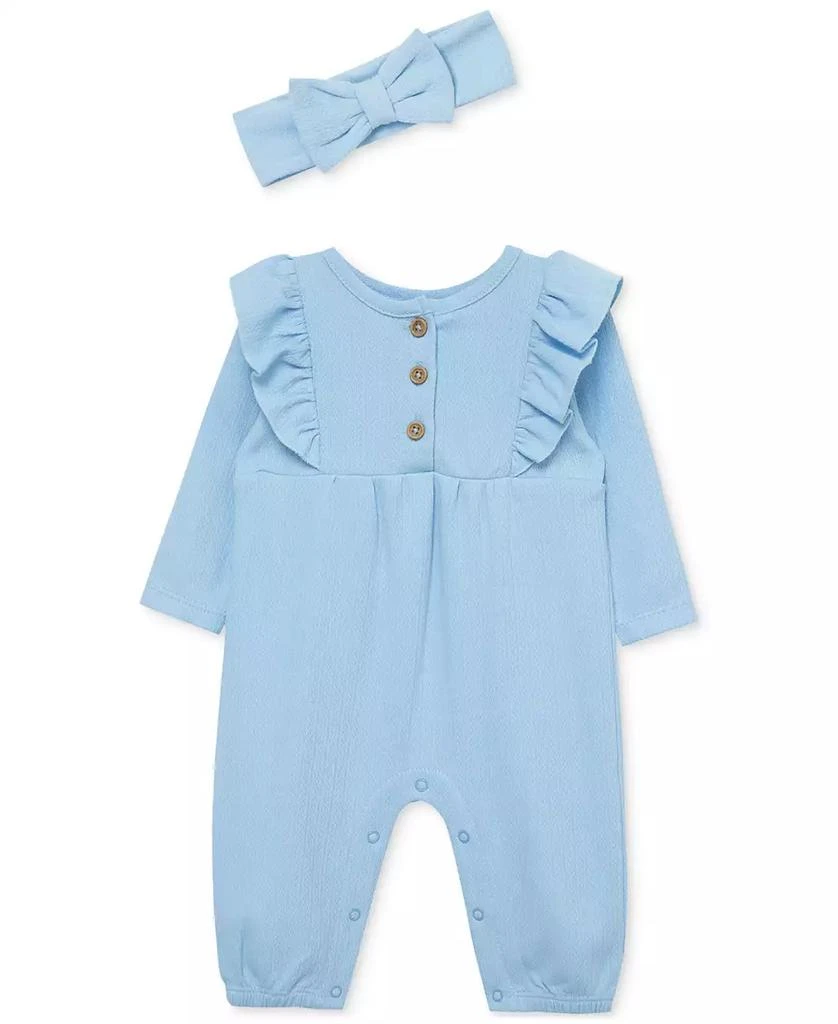 商品Little Me|Baby Girls 2-Pc. Pointelle Coveralls & Headband Set,价格¥110,第1张图片