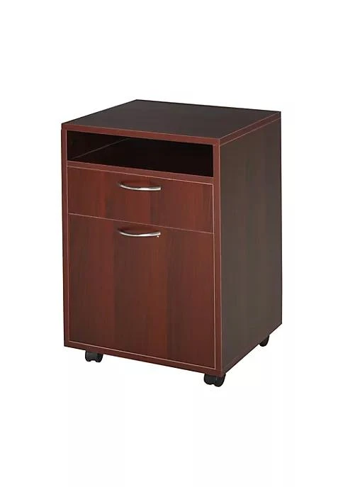 商品HOMCOM|Mobile File Cabinet Organizer With Drawer And Cabinet Printer Stand With Castors Brown,价格¥604,第1张图片