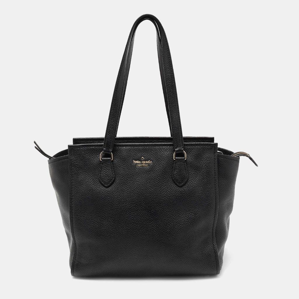 商品[二手商品] Kate Spade|Kate Spade Black Leather Small Jackson Street Hayden Tote,价格¥1320,第1张图片