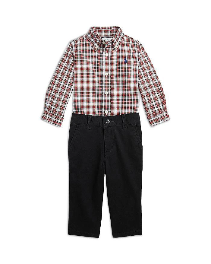 商品Ralph Lauren|Boys' Plaid Shirt & Twill Pants Set - Baby,价格¥171,第1张图片