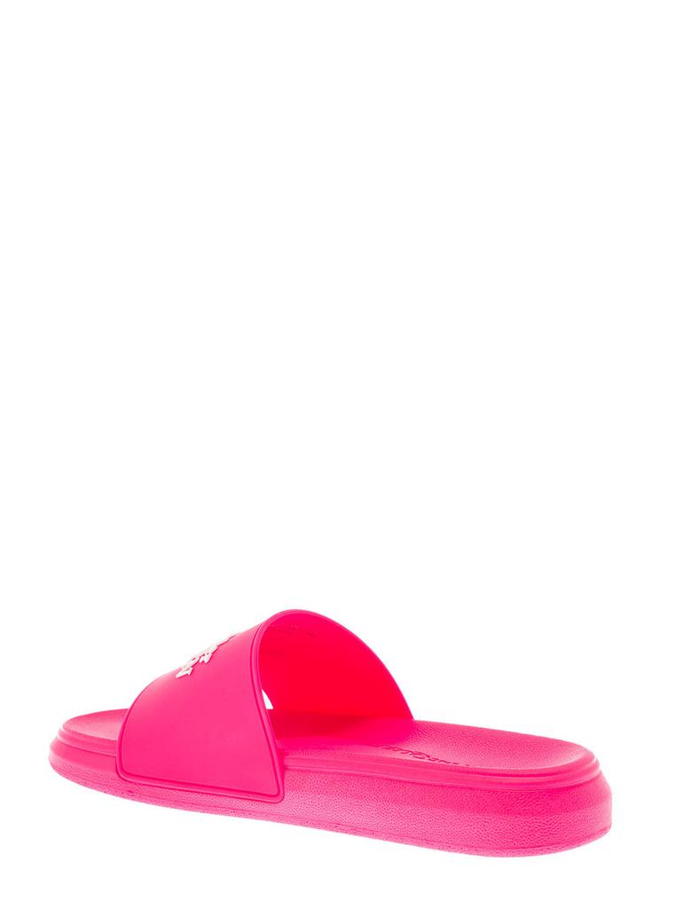 Alexander Mcqueen Women's Pink Rubber Slide Sandals商品第3张图片规格展示