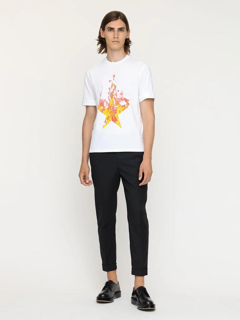 商品Neil Barrett|Fired Star Print Cotton Jersey T-shirt,价格¥1469,第1张图片详细描述