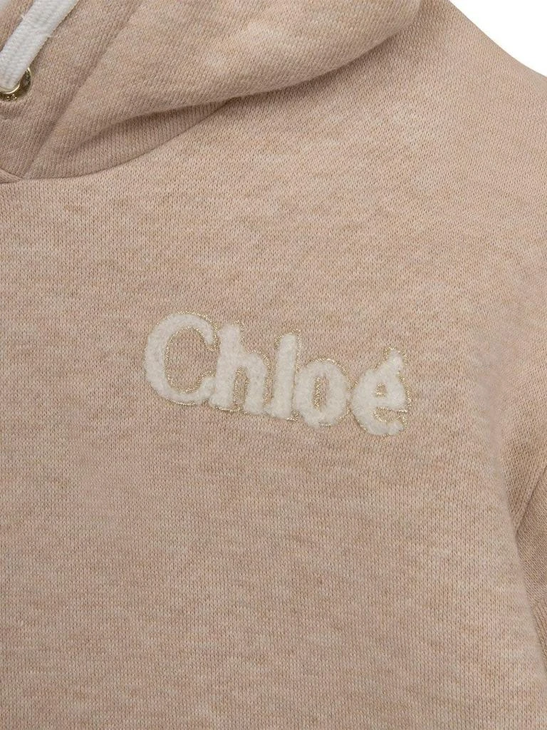 商品Chloé|Chloé Kids Beige Hoodie With Logo And Contrast Stripes,价格¥1244,第3张图片详细描述