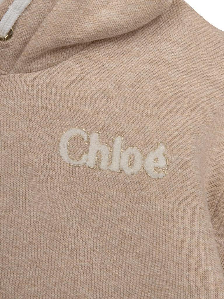 商品Chloé|Chloé Kids Beige Hoodie With Logo And Contrast Stripes,价格¥1124,第5张图片详细描述