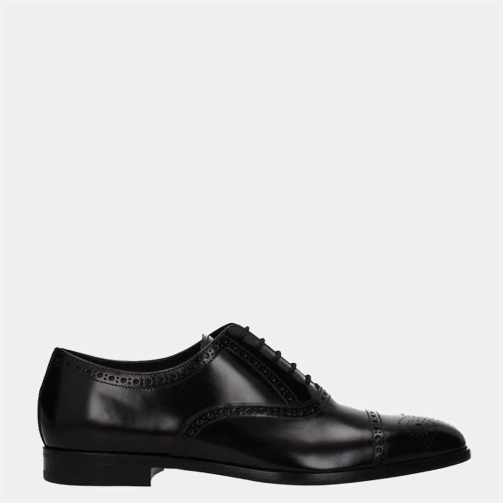 商品Prada|Prada Black Leather brogue Lace Up And Monkstrap Shoes Size US 8 EU 41,价格¥7143,第1张图片
