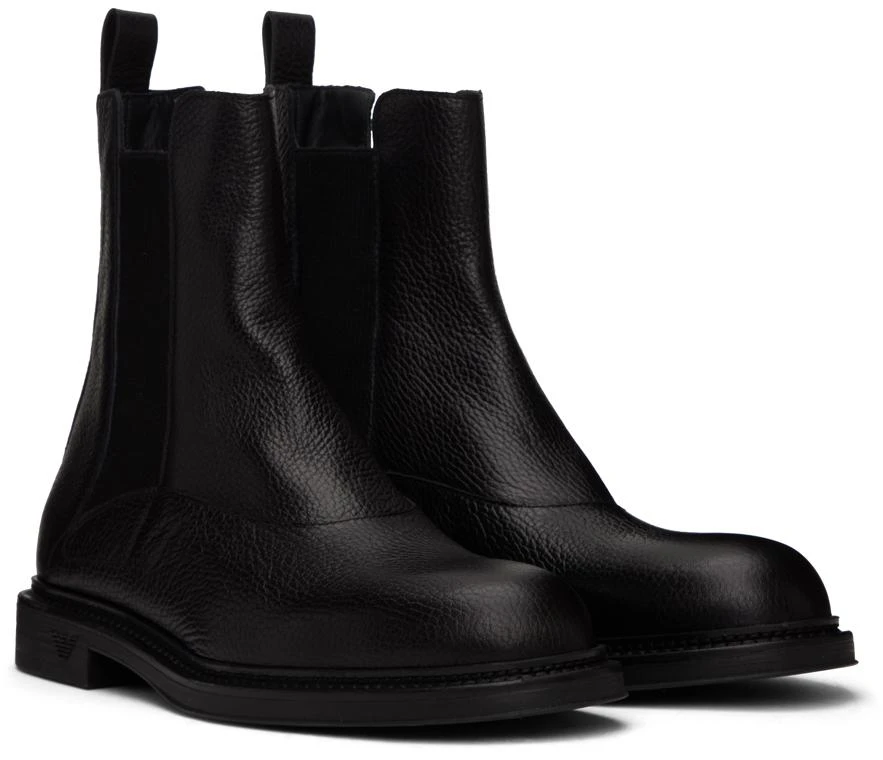 商品Emporio Armani|Black Paneled Chelsea Boots,价格¥2379,第4张图片详细描述