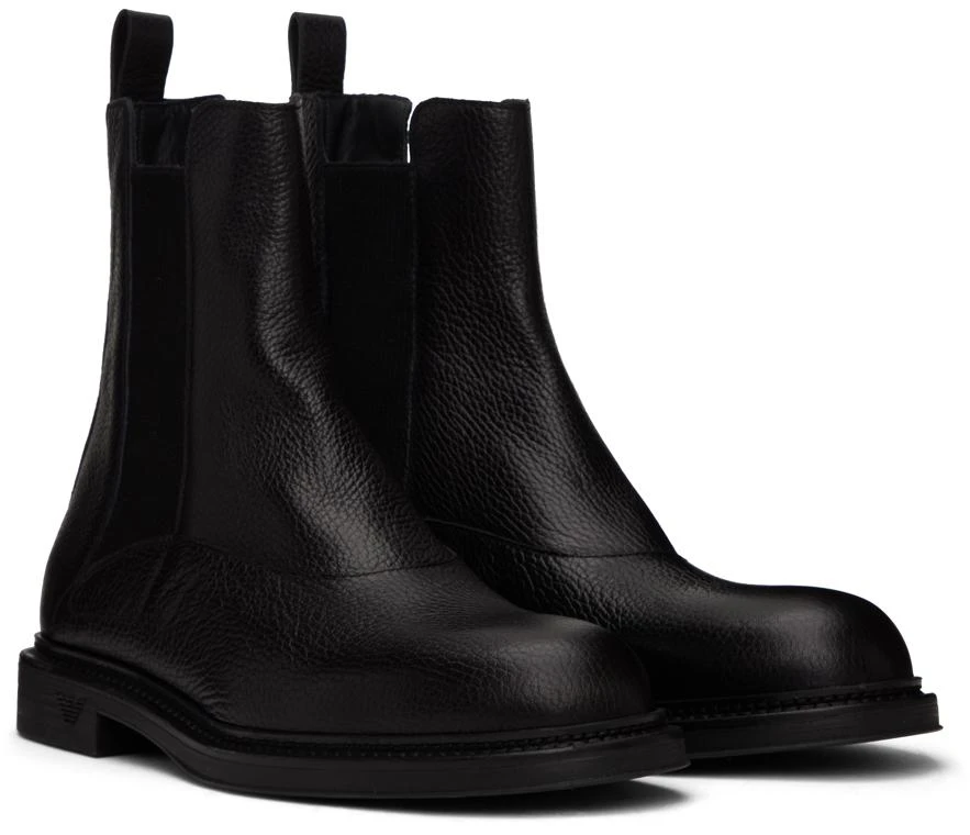 商品Emporio Armani|Black Paneled Chelsea Boots,价格¥1548,第4张图片详细描述