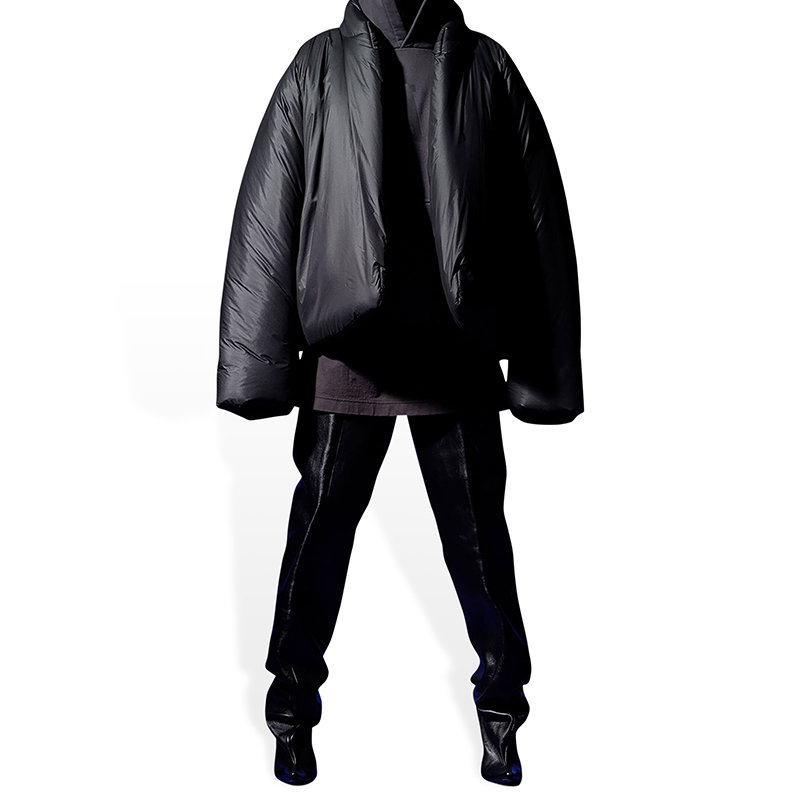 【预售3-7天】Balenciaga/巴黎世家 22年秋冬新款 YEEZY GAP联名系列 男女同款黑色弹力尼龙蜡面材料夹克外套720930TMO901000商品第4张图片规格展示