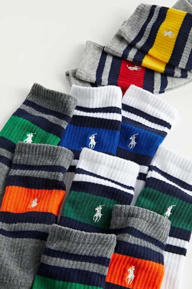 商品Ralph Lauren|Polo Ralph Lauren Multi Stripe Crew Sock 6-Pack,价格¥218,第3张图片详细描述