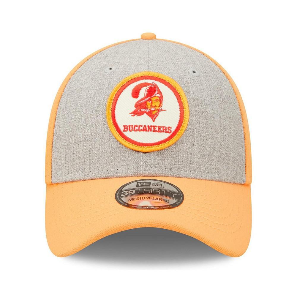 商品New Era|Men's Heathered Gray, Orange Tampa Bay Buccaneers 2022 Sideline 39THIRTY Historic Flex Hat,价格¥283,第4张图片详细描述
