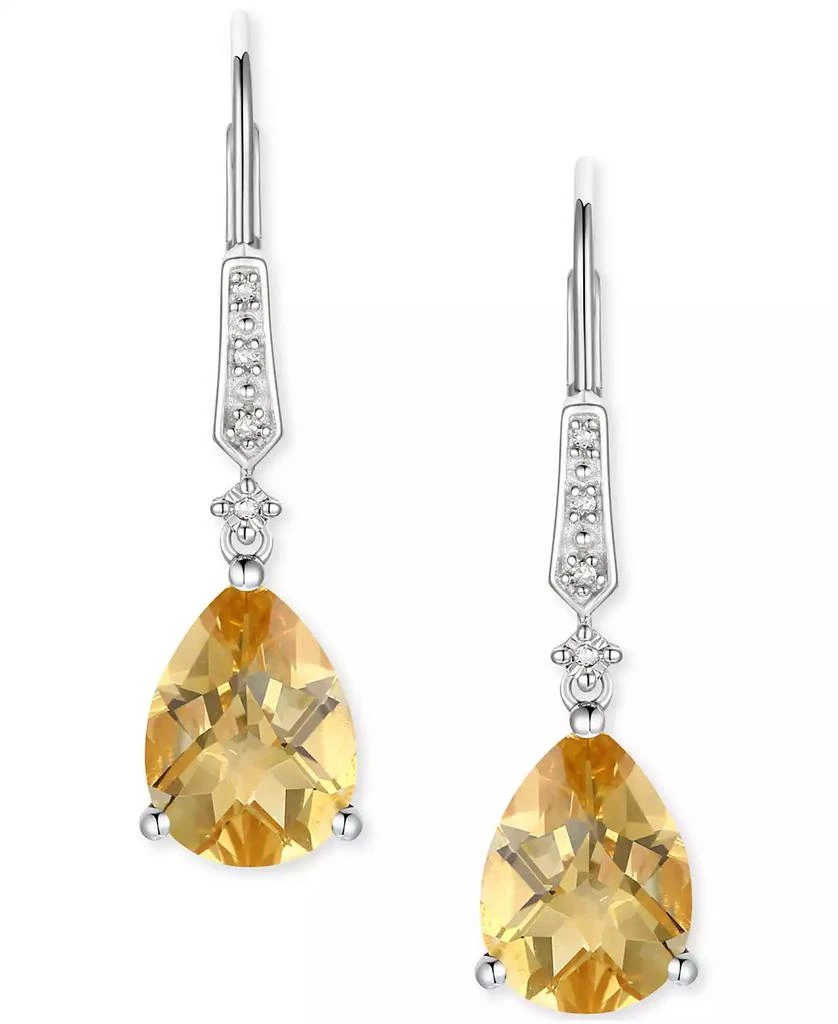 商品Macy's|Gemstone (3-3/4 ct. t.w.) and Diamond Accent Birthstone Drop Earrings in Sterling Silver,价格¥421,第3张图片详细描述